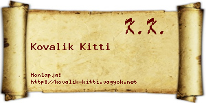 Kovalik Kitti névjegykártya